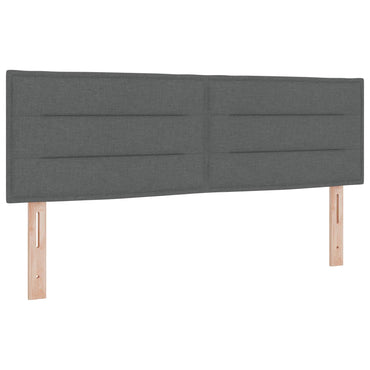 vidaXL LED Kopfteil mit LED-Lichtleisten Dunkelgrau 160 cm Polyester