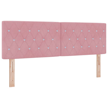 vidaXL LED Kopfteil mit LED-Lichtleisten Rosa 144 cm Polyester
