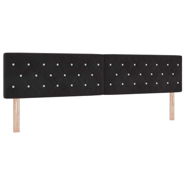 vidaXL LED Kopfteil mit LED-Lichtleisten Schwarz 200 cm Polyester