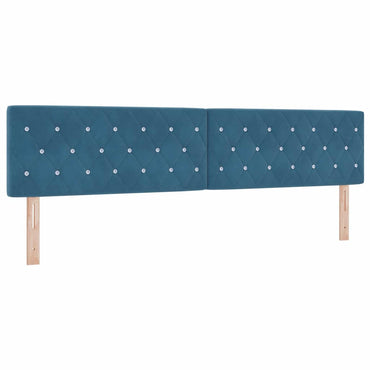 vidaXL LED Kopfteil mit LED-Lichtleisten Dunkelblau 200 cm Polyester