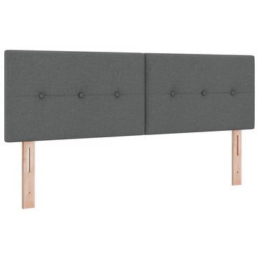 vidaXL LED Kopfteil mit LED-Lichtleisten Dunkelgrau 144 cm Polyester