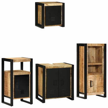 vidaXL Badezimmermöbel Set mit Regal 4 pcs Braun Massivholz Mango