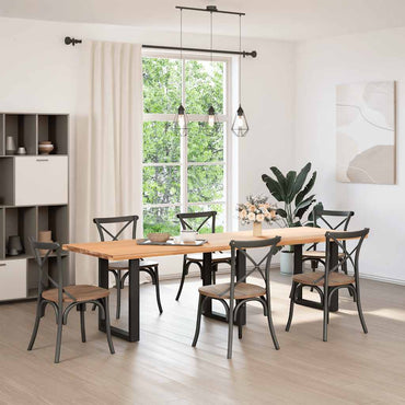vidaXL Pieds de table à manger en U 3 pcs. Noir 70x(72-73) cm Acier