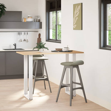 vidaXL Pieds de table de bar en U 2 pcs Blanc 40x(100-101) cm Acier