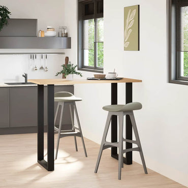 vidaXL Pieds de table de bar en U 2 pcs Noir 60x(110-111) cm Acier
