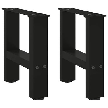 vidaXL Couchtischbeine Schwarz 2 Stk. 40x(30-31) cm Stahl