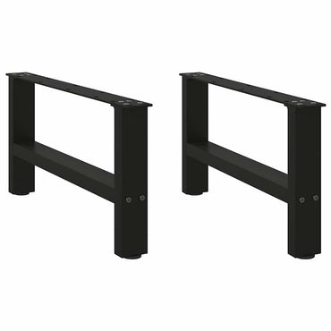 vidaXL Couchtischbeine Schwarz 2 Stk. 60x(30-31) cm Stahl