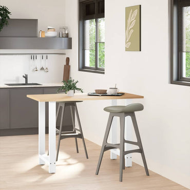 vidaXL Pieds de table de bar Blanc 2 pcs 60x(90-91) cm Acier