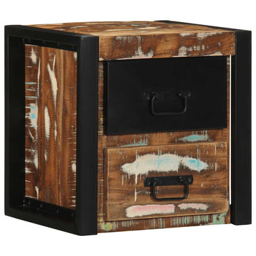 vidaXL Nachttische 2 Stk. Mehrfarbig 40x35x40 cm Altholz Massivholz