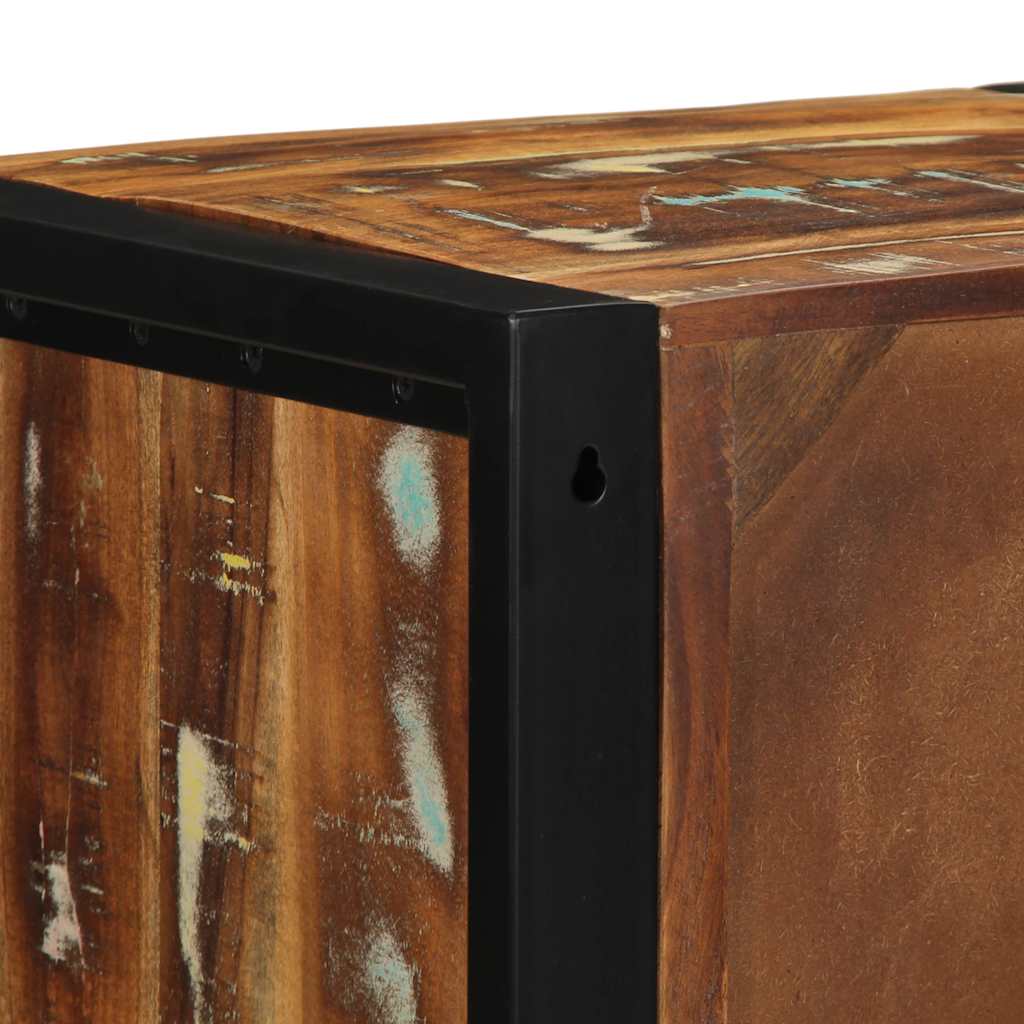 vidaXL Nachttische 2 Stk. Mehrfarbig 40x35x40 cm Altholz Massivholz