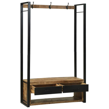 vidaXL Kleiderständer Braun 110 x 40 x 179 cm Massivholz Mango