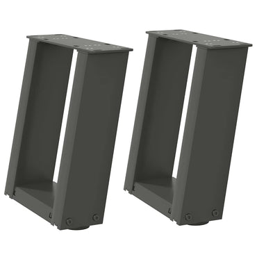 vidaXL Couchtischbeine U-Form 2 Stk. Anthrazit 30x(30-31) cm Stahl