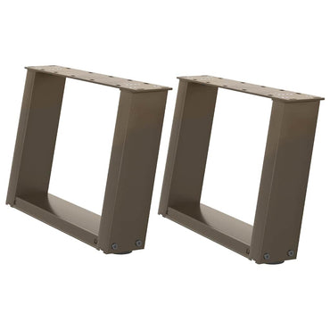 vidaXL Couchtischbeine U-Form 2 Stk. Naturstahl 40x(30-31) cm Stahl