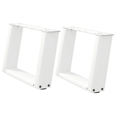 vidaXL Couchtischbeine U-Form 2 Stk. Weiß 50x(30-31) cm Stahl