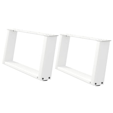 vidaXL Couchtischbeine U-Form 2 Stk. Weiß 60x(30-31) cm Stahl