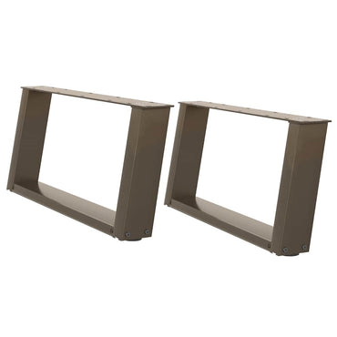 vidaXL Couchtischbeine U-Form 2 Stk. Naturstahl 60x(30-31) cm Stahl