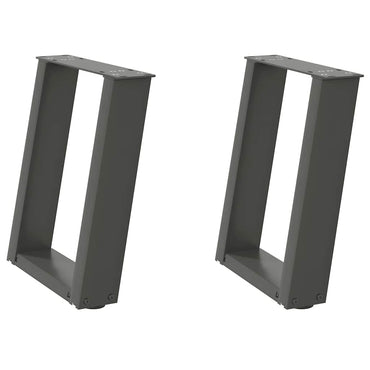 vidaXL Pieds de table basse en U 2 pcs Anthracite 28x(42-43) cm Acier