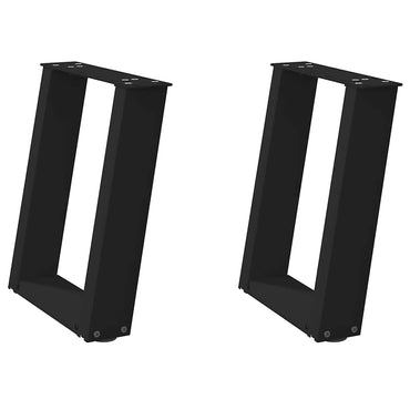 vidaXL Pieds de table basse en forme de U 2 pcs Noir 38x(42-43) cm Acier