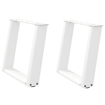 vidaXL Couchtischbeine U-Form 2 Stk. Weiß 50x(42-43) cm Stahl