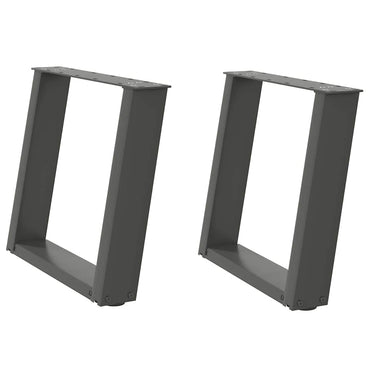 vidaXL Pieds de table basse en U 2 pcs Anthracite 50x(42-43) cm Acier