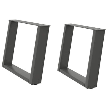 vidaXL Pieds de table basse en U 2 pcs Anthracite 60x(42-43) cm Acier