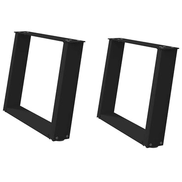 vidaXL Pieds de table basse en U 2 pcs Noir 70x(42-43) cm Acier