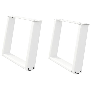 vidaXL Couchtischbeine U-Form 2 Stk. Weiß 70x(42-43) cm Stahl