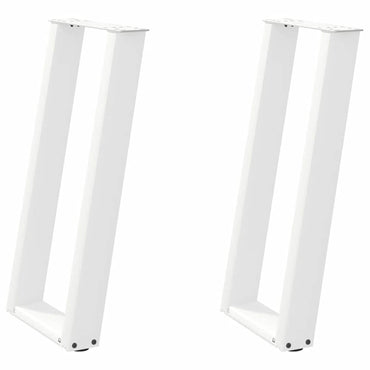 vidaXL Konsolentischbeine U-Form 2 Stk. Weiß 28x(72-73) cm Stahl