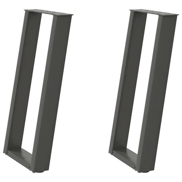 vidaXL Konsolentischbeine U-Form 2 Stk. Anthrazit 38x(72-73) cm Stahl