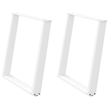 vidaXL Pieds de table à manger en U 2 pcs Blanc 80x(72-73) cm Acier
