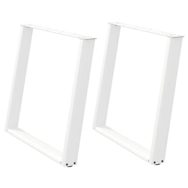 vidaXL Pieds de table à manger en U 2 pcs Blanc 90x(72-73) cm Acier
