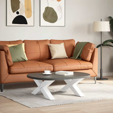 vidaXL Couchtischbeine X-Form 2 Stk. Weiß 70x(30-31) cm Stahl