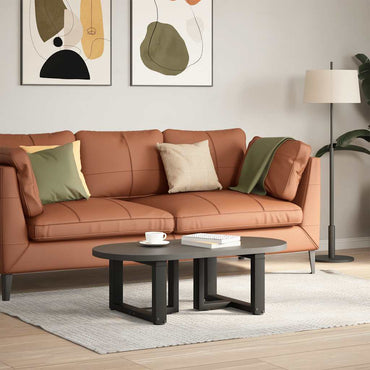 vidaXL Couchtischbeine T-Form 2 Stk. Schwarz 50x25x(30-31) cm Stahl