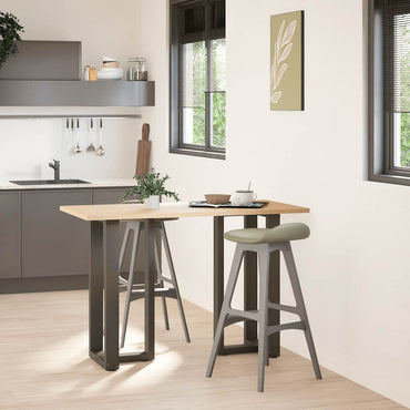 vidaXL Bartischbeine T-Form 2 Stk. Naturstahl 50x35x(90-91) cm Stahl