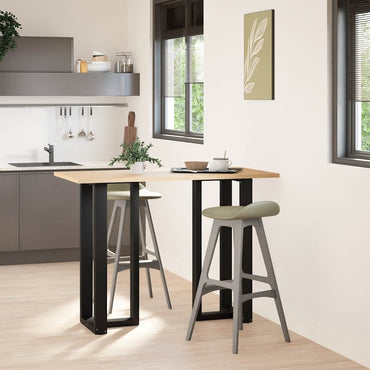 vidaXL Bartischbeine T-Form 2 Stk. Schwarz 40x35x(100-101) cm Stahl
