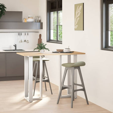 vidaXL Bartischbeine T-Form 2 Stk. Weiß 50x35x(100-101) cm Stahl