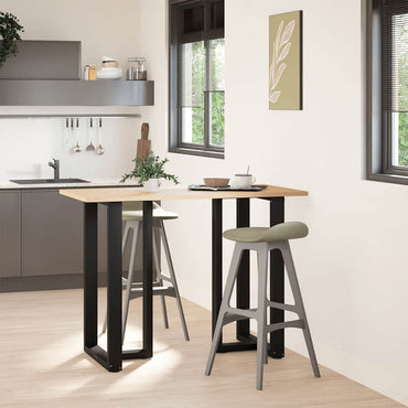 vidaXL Bartischbeine T-Form 2 Stk. Schwarz 60x35x(100-101) cm Stahl