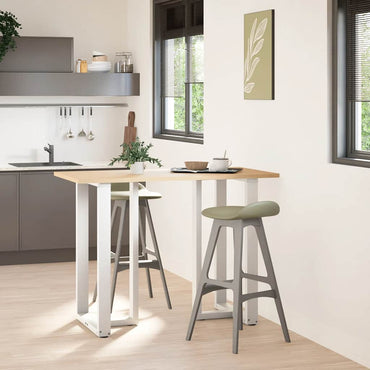vidaXL Bartischbeine T-Form 2 Stk. Weiß 60x35x(100-101) cm Stahl