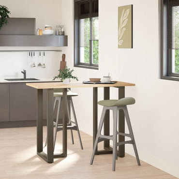 vidaXL Bartischbeine T-Form 2 Stk. Naturstahl 60x35x(100-101) cm Stahl