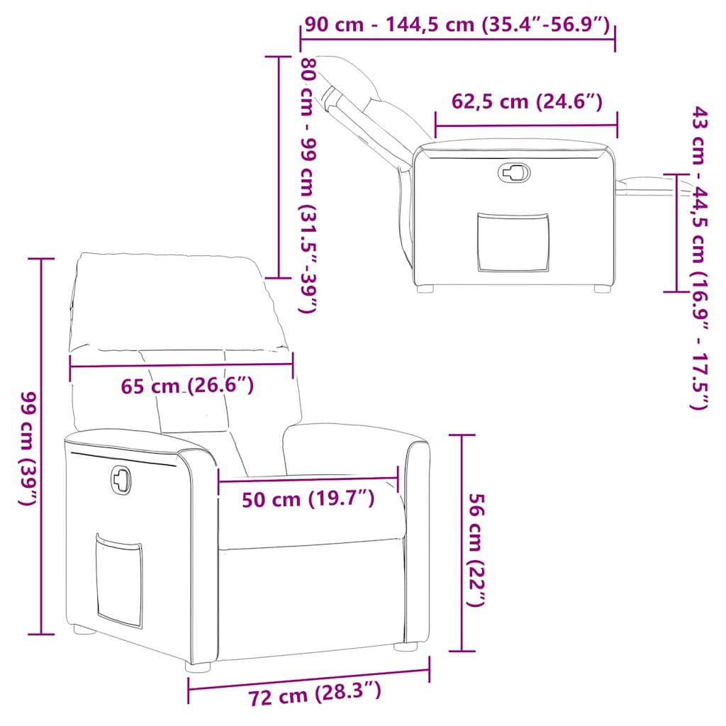 Relaxsessel Hellgrau Stoff