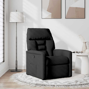 vidaXL Fauteuil de massage en tissu noir