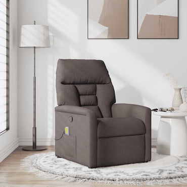 vidaXL Fauteuil de massage Marron foncé Tissu