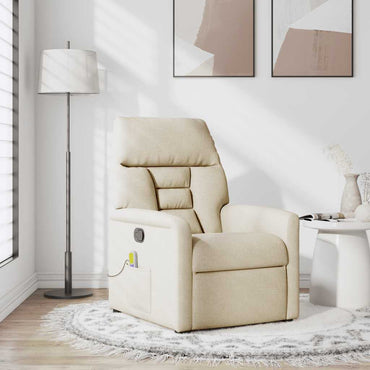 vidaXL Fauteuil de massage crème tissu