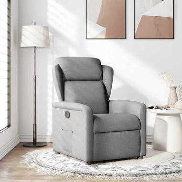 vidaXL Fauteuil relax Gris clair Tissu