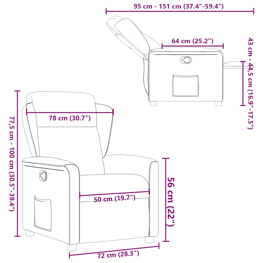 vidaXL Relaxsessel Schwarz Stoff