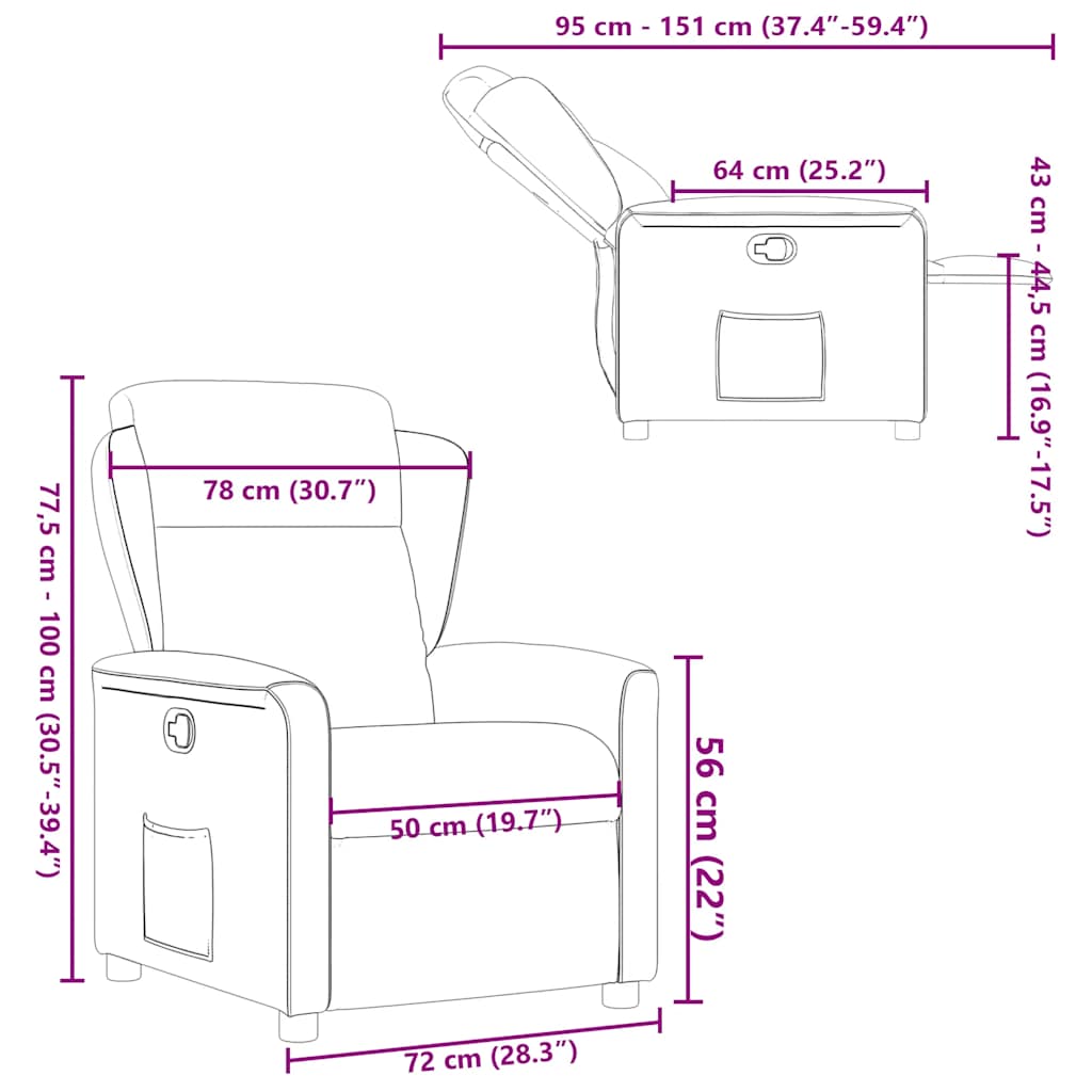 vidaXL Relaxsessel Creme Stoff