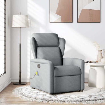 vidaXL Massagesessel Hellgrau Stoff
