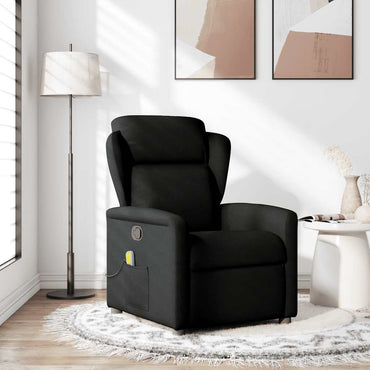 vidaXL Fauteuil de massage en tissu noir