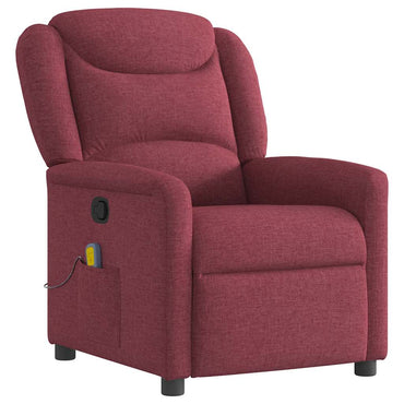 vidaXL Fauteuil de massage rouge bordeaux en tissu