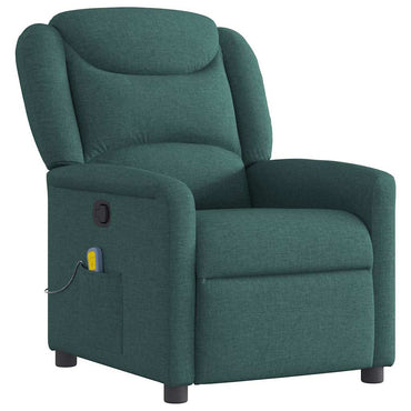 vidaXL Fauteuil de massage tissu vert foncé